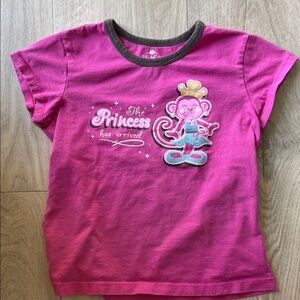 Place Pink Short Sleeve Princess Monkey Graphic Tee size 7/8